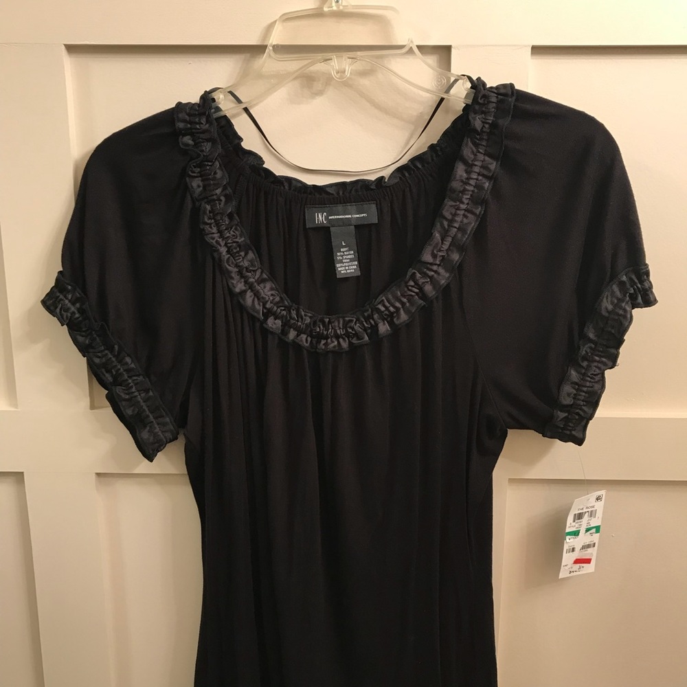 INC cute black top. Size large NWT